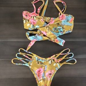 Montce swim gold floral bikini